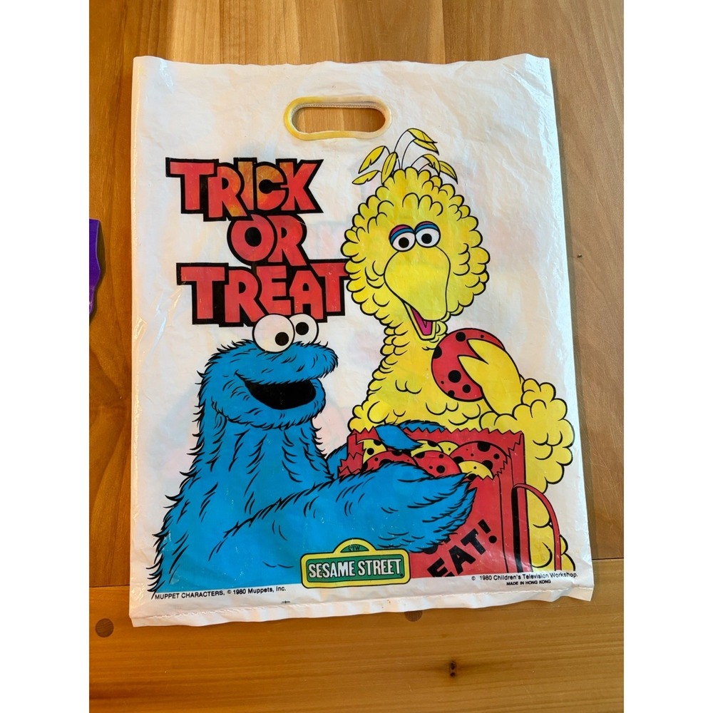 Vintage 80's 90s Halloween Trick Or Treat Bags Sesame Street & McDonald's Ghost - Picture 2 of 9